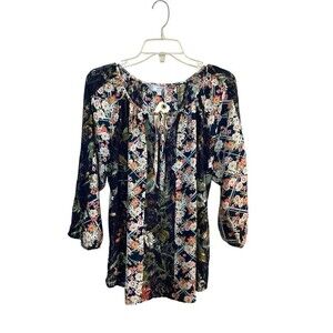 1775 Boho Floral Top Sheer Sz.L